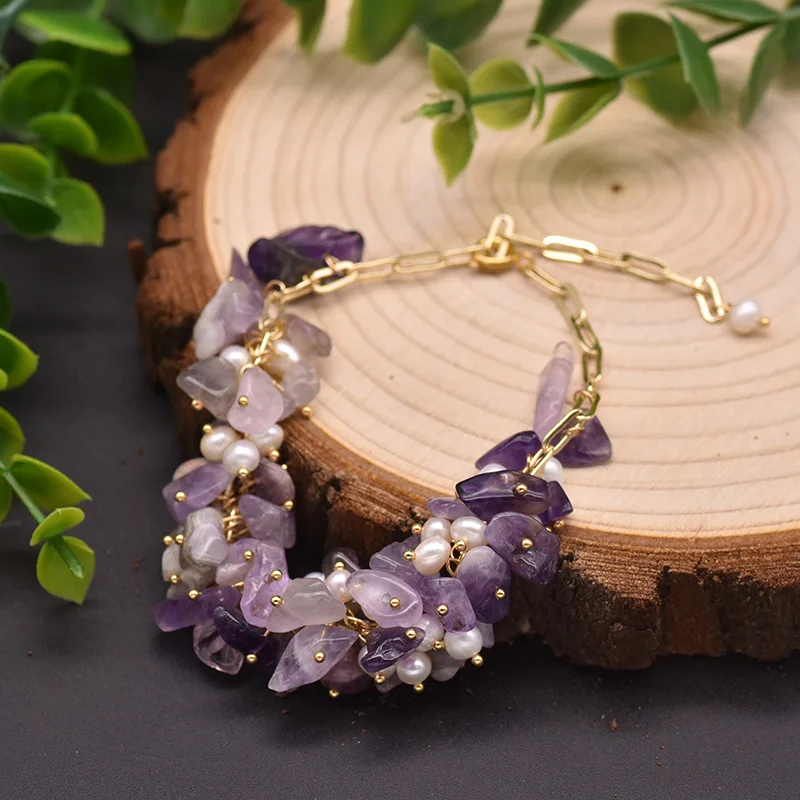 

Natural Stone Freshwater Pearl Bracelet Adjustable Trendy Luxury Jewelry Women Wedding Gifts Handmade High Quality