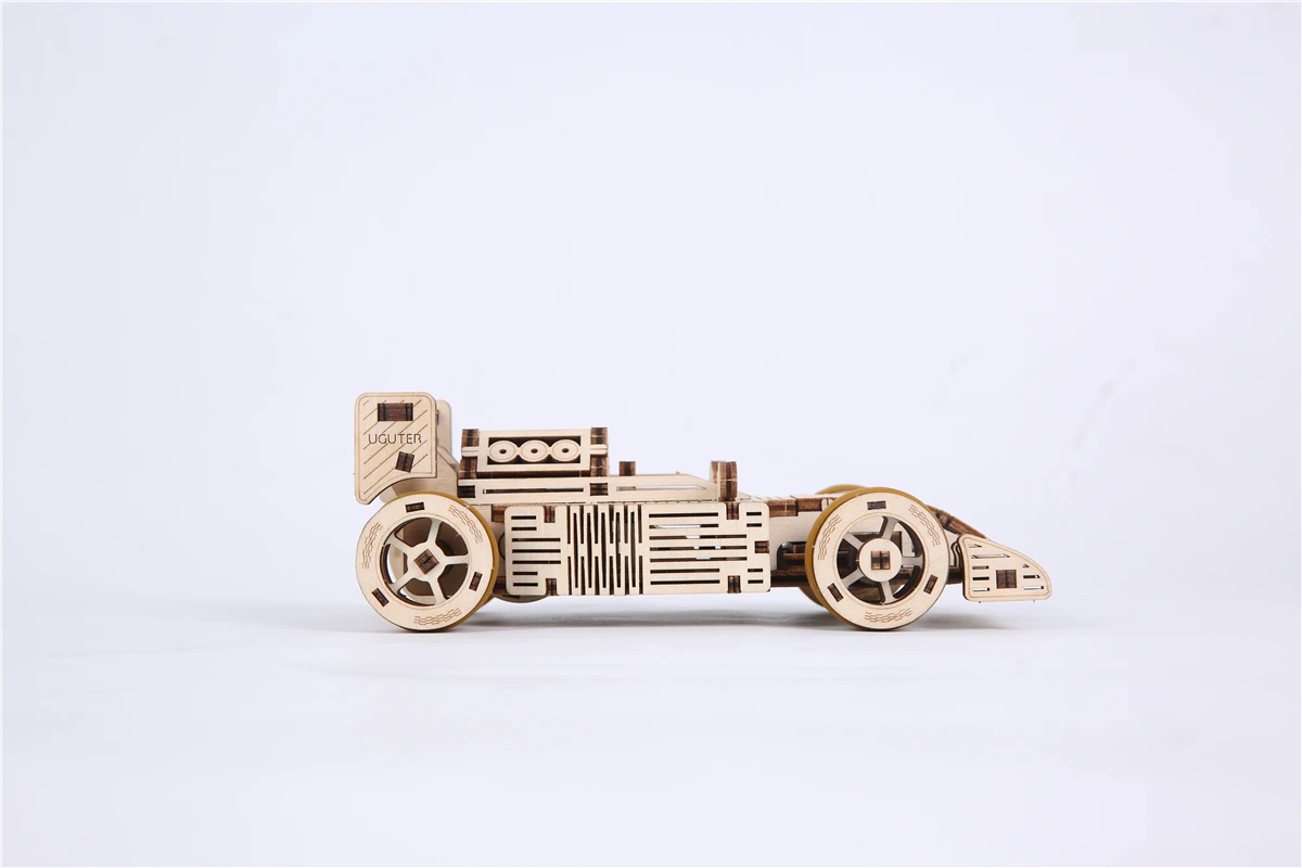 

Uguter puzzle Game 100pcs Classic DIY Movable 3D racing car Wooden Model Building Kit Assembly oy Gift for Children Adult T709