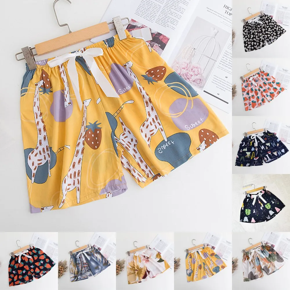 

Women Summer Print Loose Casual High Waist Plus Size A Word Wide Leg Shorts 2021 Solid Color Pantskirt Anti-emptied Short Pants