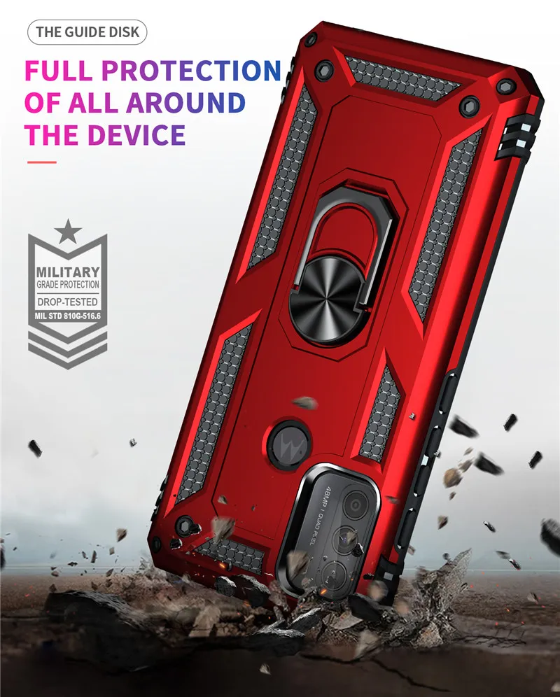 rugged case for motorola g50 g60 g100 anti fall silicone metal magnetic ring armor phone case for moto g10 g20 g30 back cover free global shipping