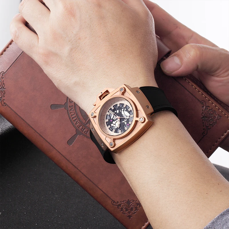 Часы наручные Skone мужские с ремешком из ПУ кожи Брендовые повседневные модные