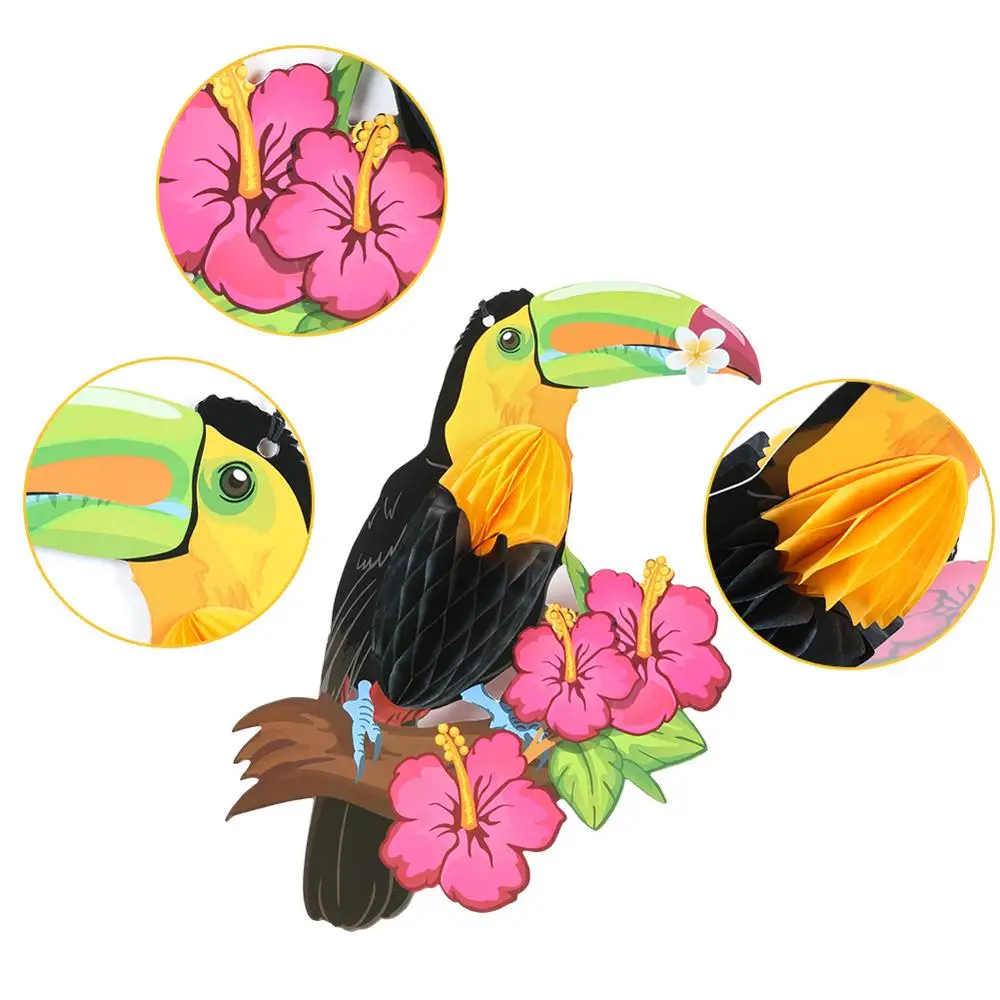 3 шт. тропическая Вечеринка Hanigng Honeycomb Toucan джунгли украшение для детского