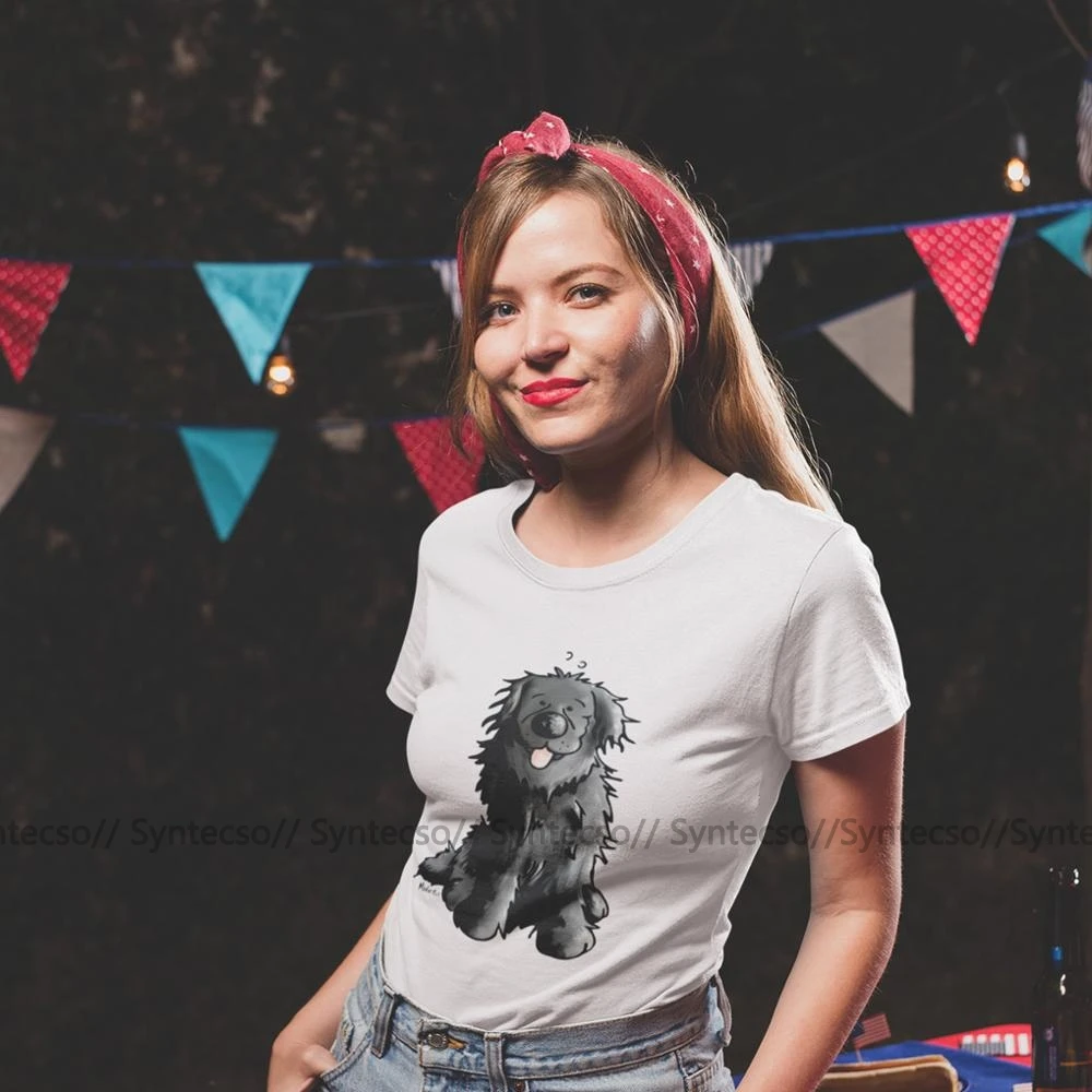 Ньюфаундленд футболка с изображением утенка черный героями мультфильмов