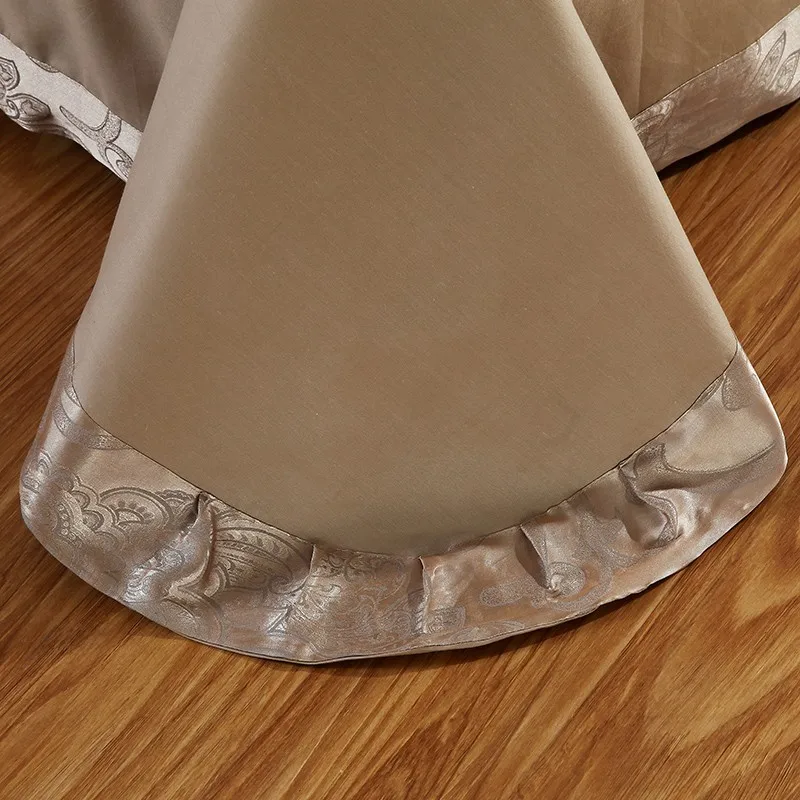 Комплект постельного белья с кружевной вышивкой роскошное жаккардовое