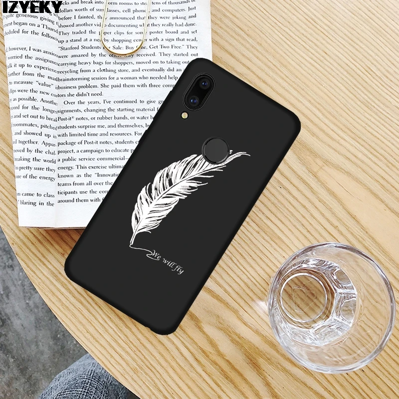Силиконовый чехол с перьями для huawei P20 P30 Mate 20 lite динозавром Honor 10 9 8 Lite 7A Pro 7x 8X P Smart