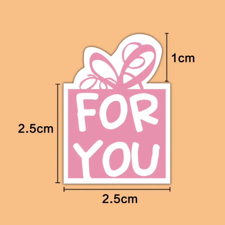 

120pcs/pack Office Stationery Sticker Pink Color With Butterfly For You Style Baking DIY Gift Stickers