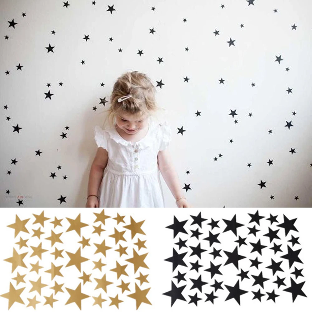 

39pcs Stars Vinyl Wall Art Decal Nursery Room Removable Decorative Wall Sticker PVC Durable Practical Beautiful Wall Sticker