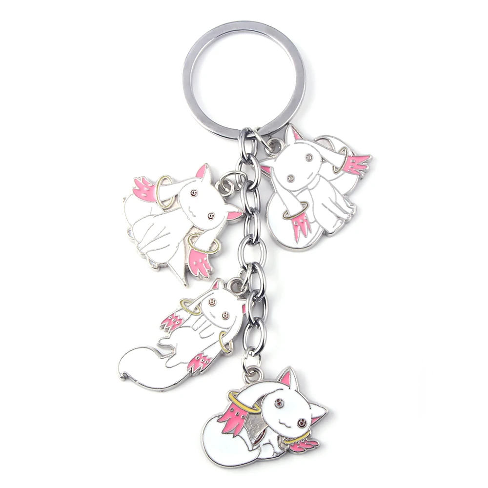 

Anime Puella Magi Madoka Magica Keychain Cute Incubator QB Figure Pendants Key Chain for Women Key Holder Jewelry