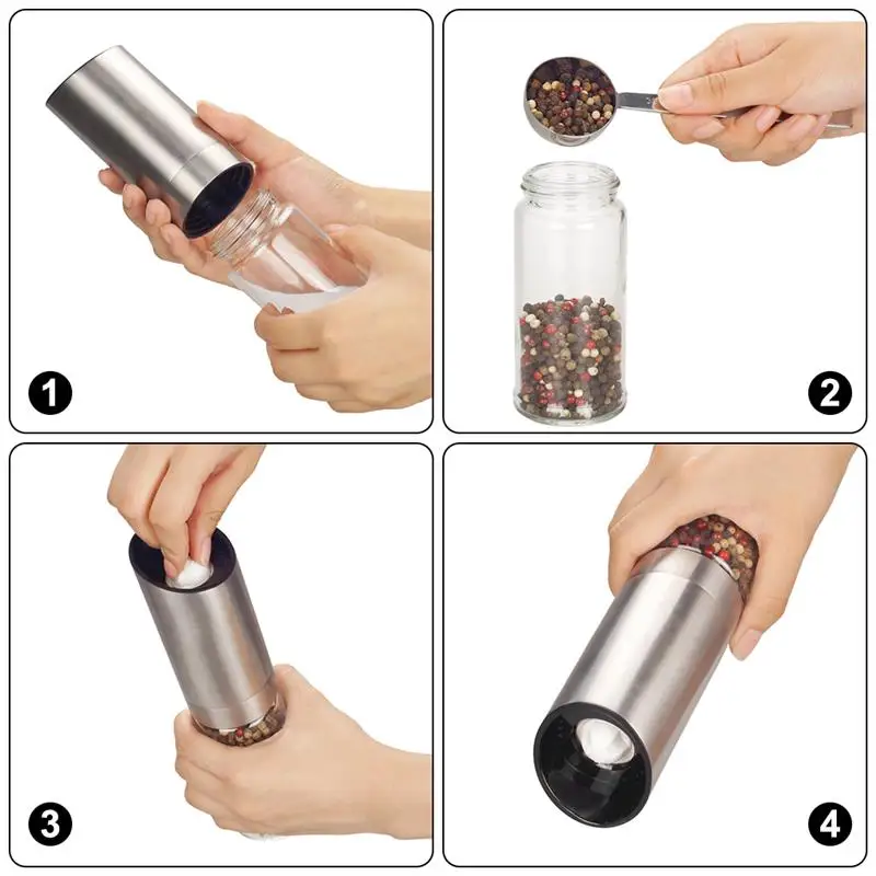 Электрическая перезаряжаемая ручная мельница для соли и перца | Дом сад