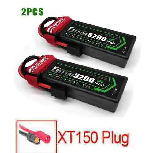 GTFDR 11,1 v 5200mah 50C 3s max 100C 3,7 V 1000mah 25C max60C запасные части для радиоуправляемого дрона traxxas - Цвет: 2PCS3S5200mahXT150