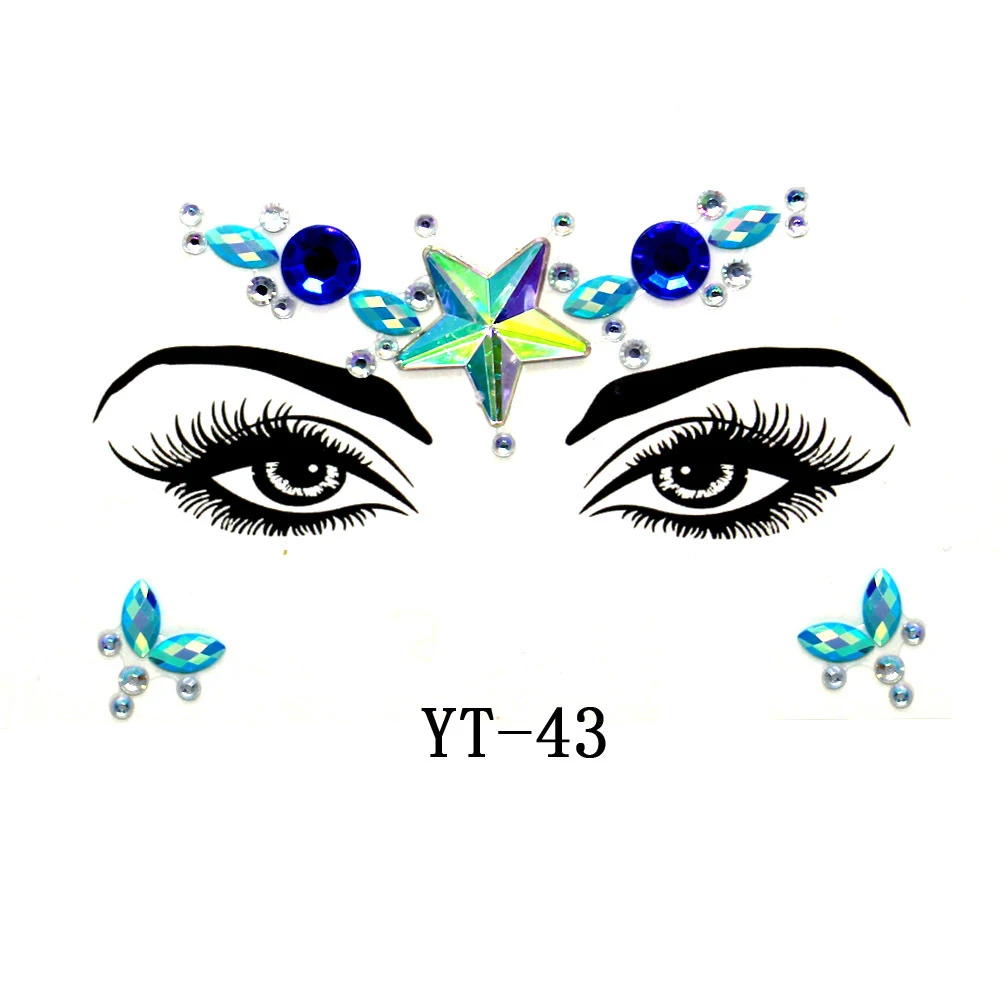 Музыкального фестиваля 3D с украшением в виде кристаллов Стикеры уход за кожей