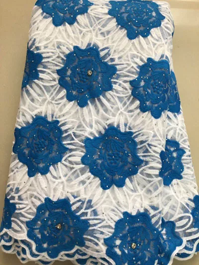 Новейшая нигерийская французская кружевная ткань с камнями вышитая бисером