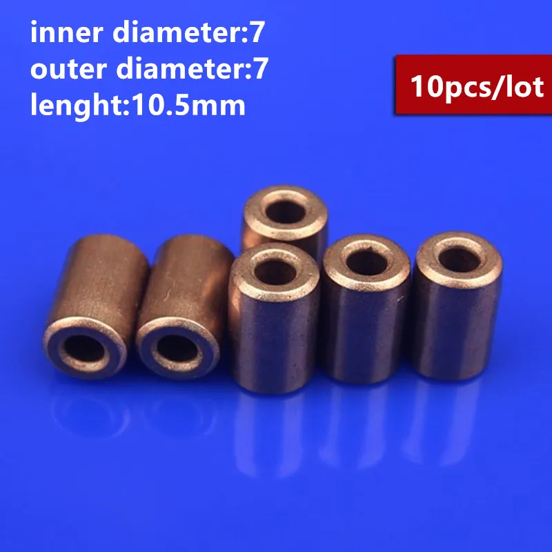 

10pcs/lot Iron Copper Base Precision Oil Bearing Inner Diameter 3mm Outer Diameter 7mm Lenght 10.5mm Powder Metallurgy Oil Bear