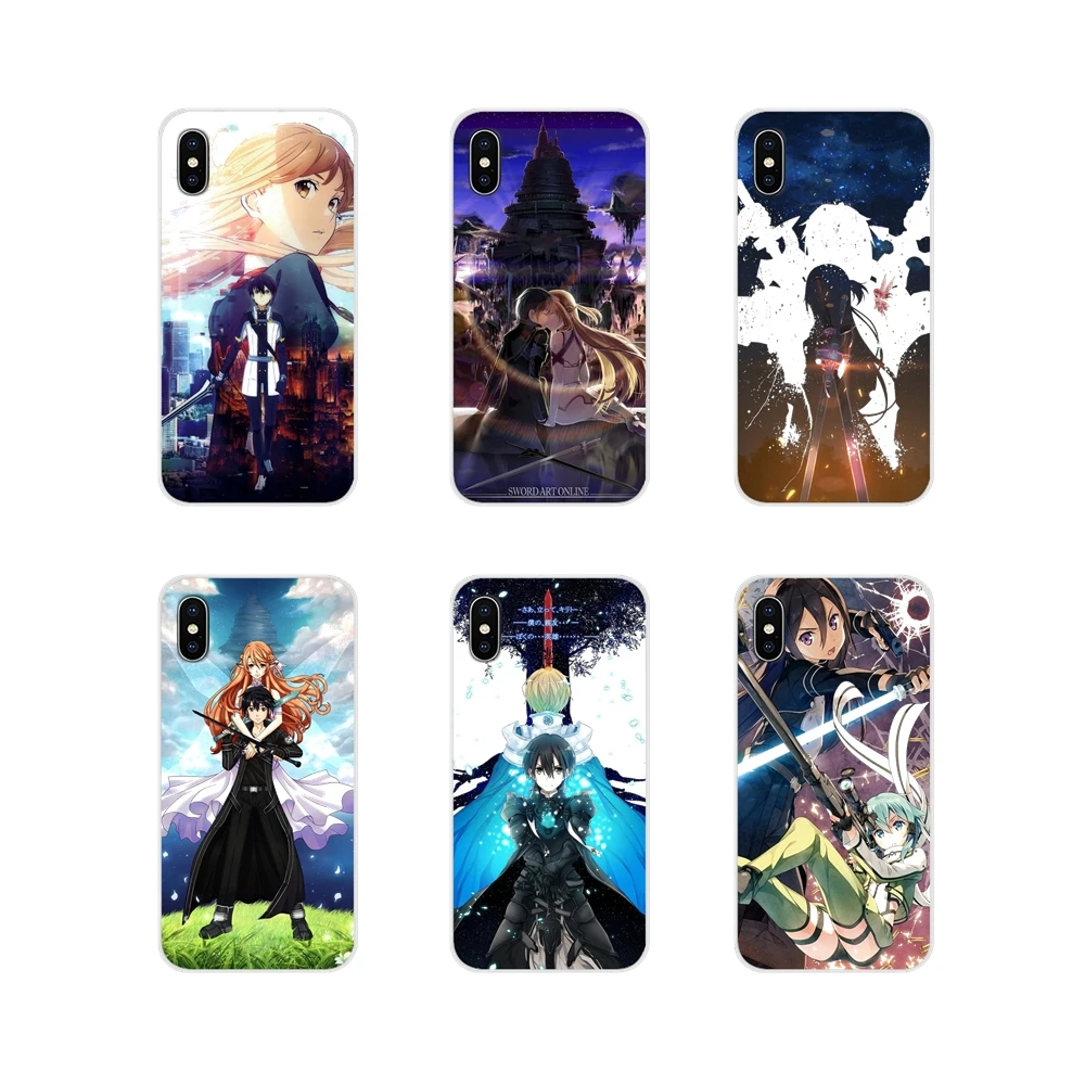 Аниме Sword Art Online для Xiaomi Redmi Note 3 4 5 6 7 8 Pro Mi Max Mix 2 2S Pocophone F1 аксессуары чехлы