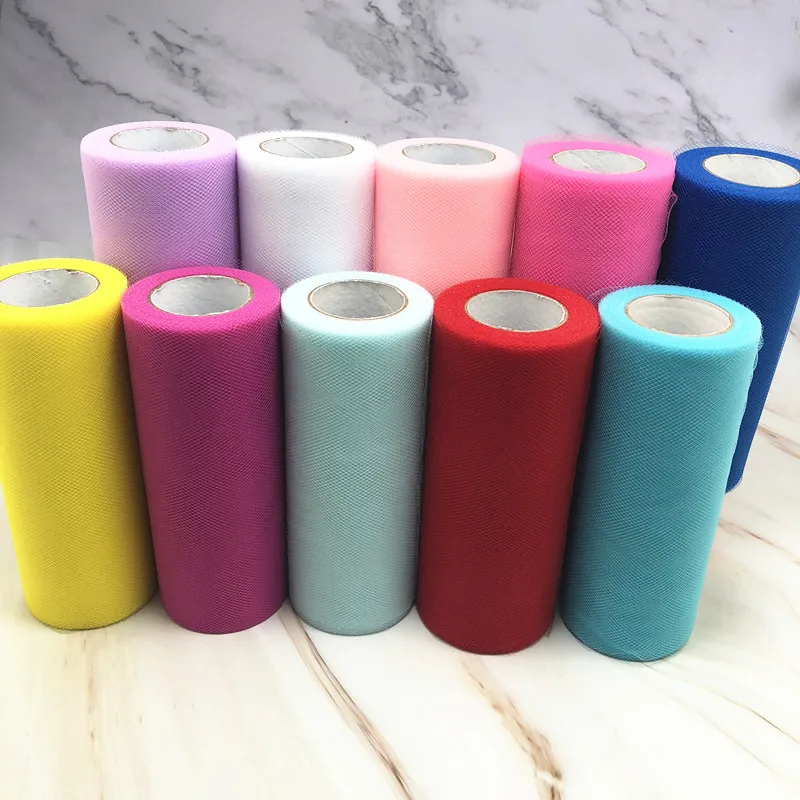 

15cm 25 Yards Tulle Roll Fabric Spool Tutu Wedding Decoration Baby Shower Organza Laser DIY Crafts Birthday Party Supplies.