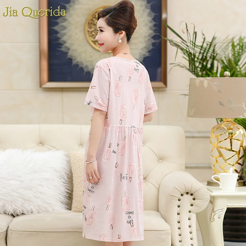 Одежда для сна женская летняя ночная рубашка плюс размер 2019 модная розовая с