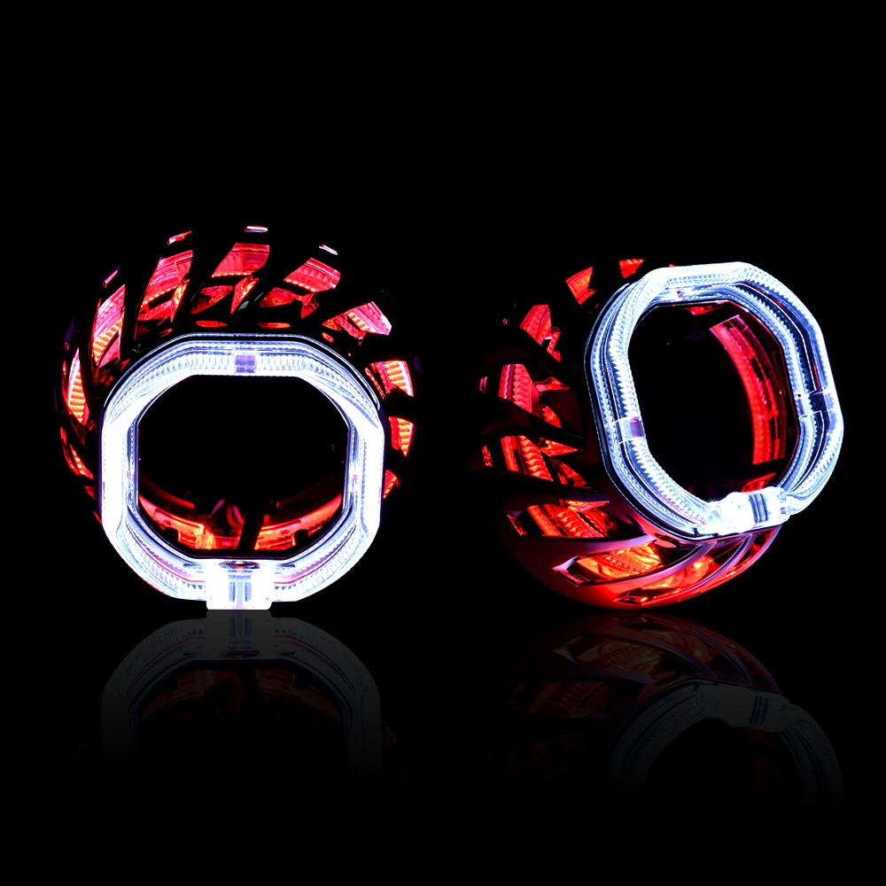 Биксеноновая линза для проектора 2 5 дюйма светодиодный с ангельскими глазами