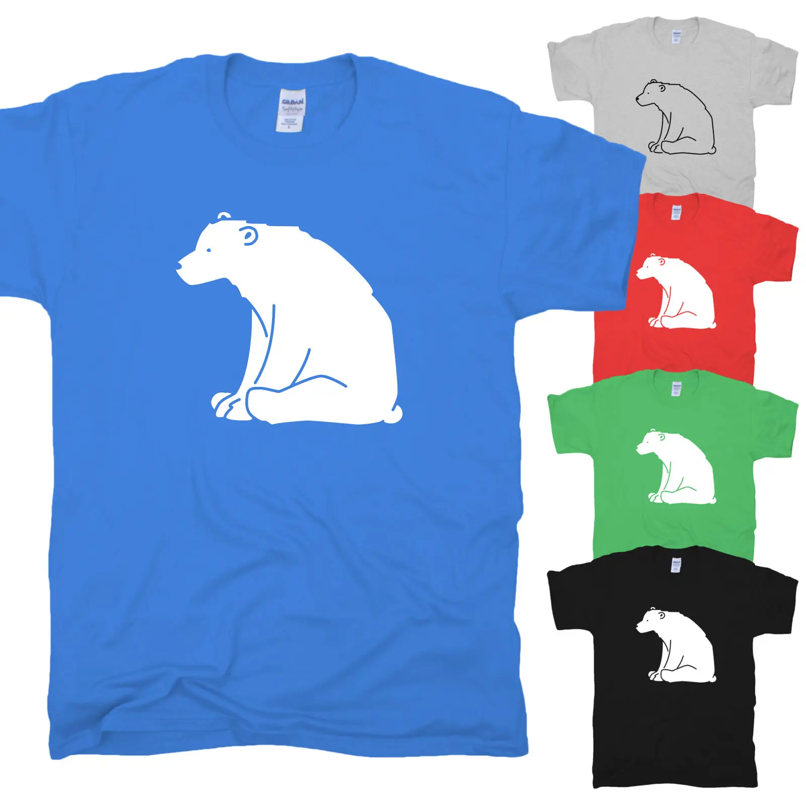 Полярный Медведь медведь ледовый Северный полюс группи Аляска зимняя футболка