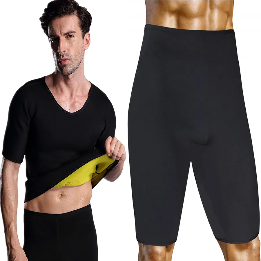 Мужские брюки с коротким рукавом для похудения мода фитнес похудение