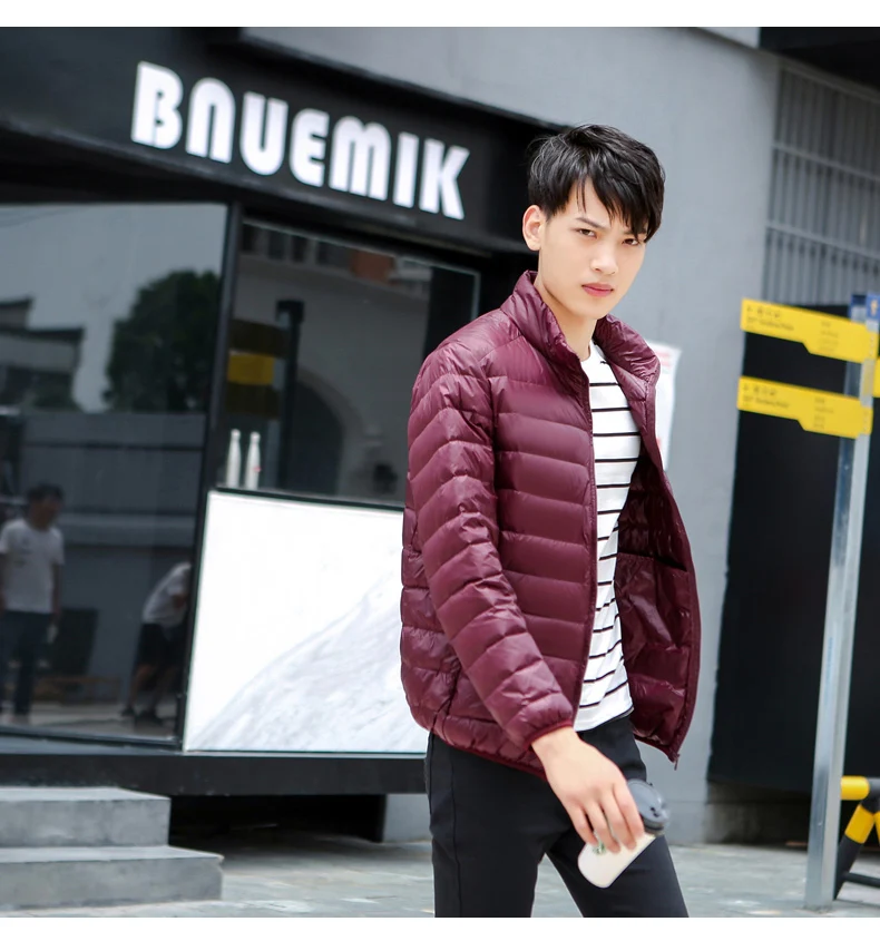 2019 осенне-зимняя куртка на белом утином пуху мужские ультралегкие портативные