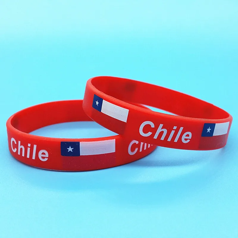 1000 шт. силиконовые ремешки с принтом в виде флага Чили|Браслеты голограммой| |