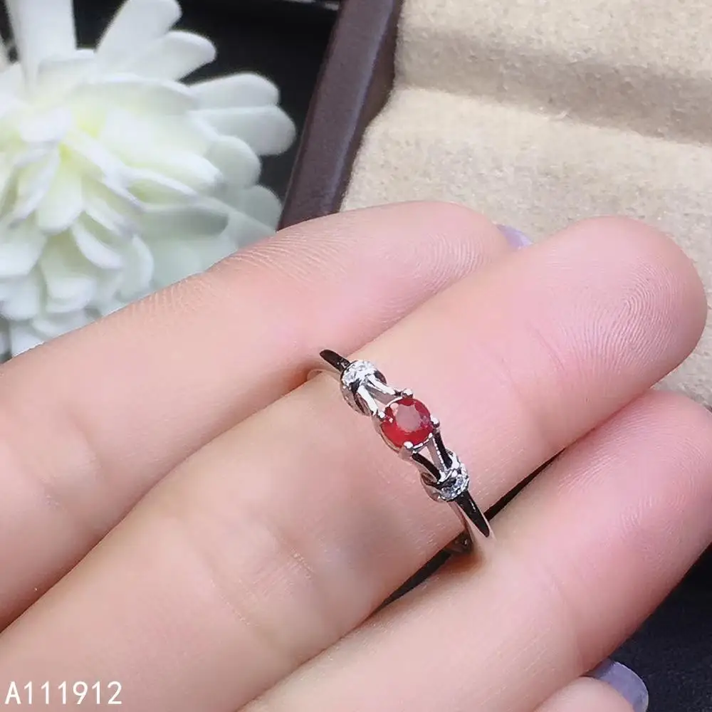 

KJJEAXCMY fine jewelry natural Ruby 925 sterling silver new adjustable gemstone women ring support test lovely