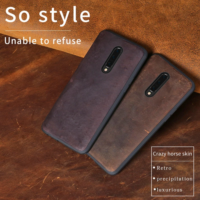 

Natural PULL-UP leather case For Oneplus 7 7 Pro 6 6T cover For One Plus 5 5T 6T 360 Full Protective Crazy Horse leder Armor
