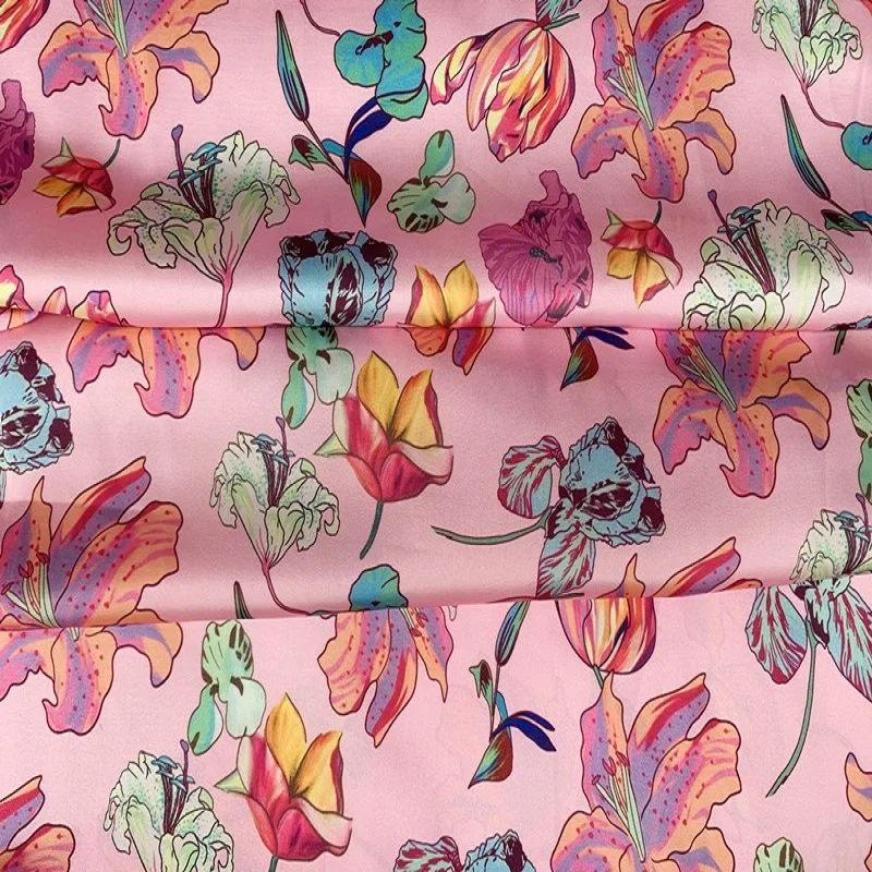 Весна-лето Новая Европейская и американская ткань с имитацией цветов шелковая