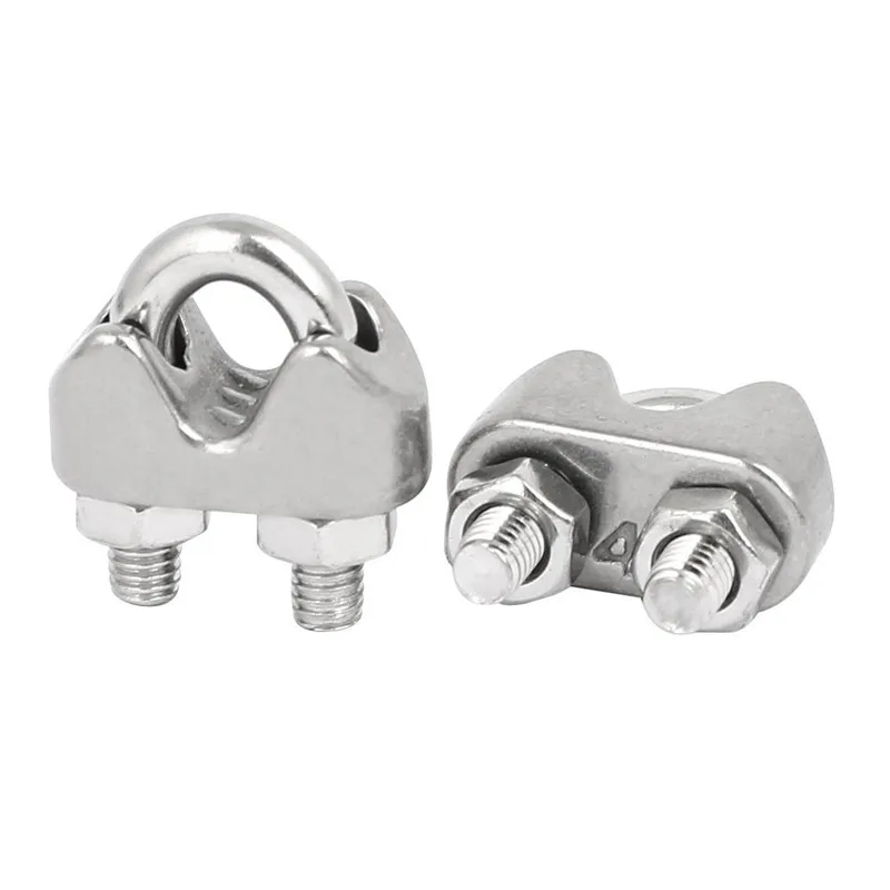 Promotion! M4 5/32 Inch 304 Stainless Steel U-Shape Bolt Saddle Clamps Cable Wire Rope Clips 10PCS | Обустройство дома