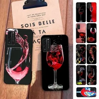 toplbpcs red wine giass phone case for huawei honor 8x c 9 10 i lite play view 10 20 30 5a nova 3 i