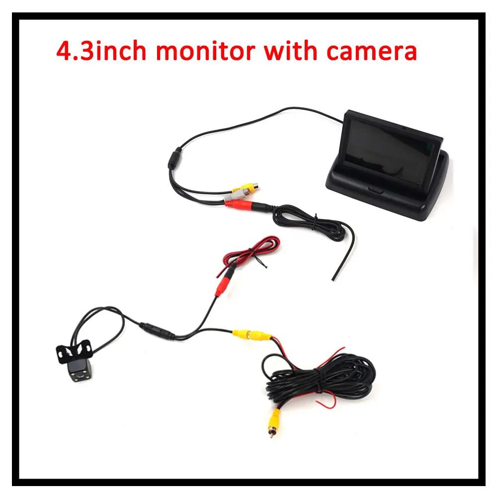 monitor with camera Carsanbo Wireless Rear View Camera Vehicle Foldable Monitor Video System Car Parking Monitor With Reverse Camera Optional - Цвет: monitor with camera