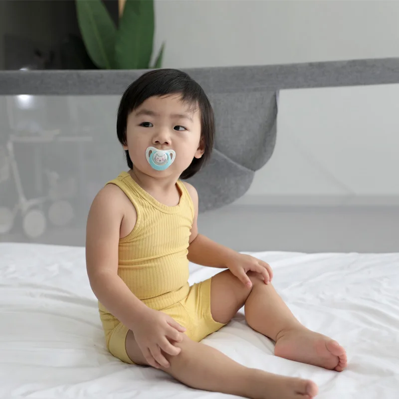 

Комплект пижамный детский из 2 предметов, однотонный топ без рукавов и штаны, лето От 0 до 6 лет