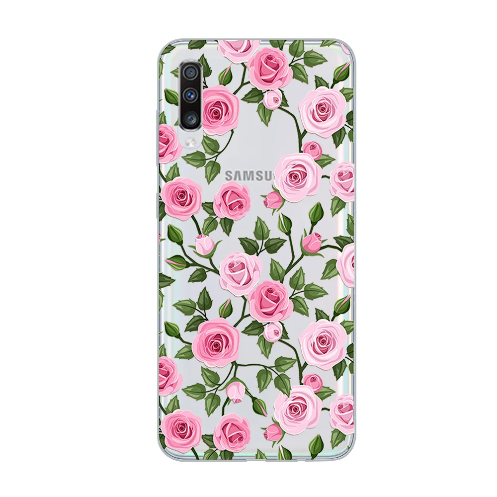 Чехол для телефона ciciber для samsung Galaxy A50 A70 A80 A40 A30 A20 A60 A10 A20e Мягкий силиконовый чехол из ТПУ с розами в винтажном стиле