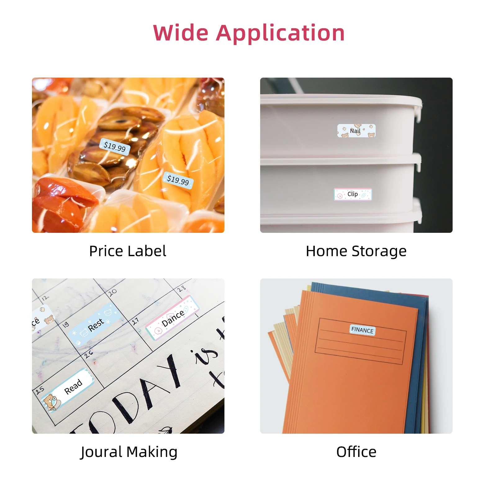 

Aibecy Thermal Label Paper Self-Adhesive Printing Paper Tape Price Barcode Sticker Waterproof Oil-proof Tear-Resistant for D30S