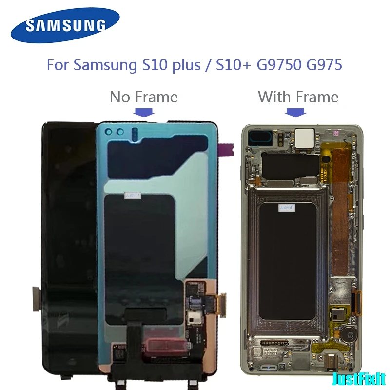 Для SAMSUNG Galaxy S10E S10 G9730 дисплей S10+ Plus G9750 кодирующий преобразователь сенсорного экрана в сборе с сервисным пакетом
