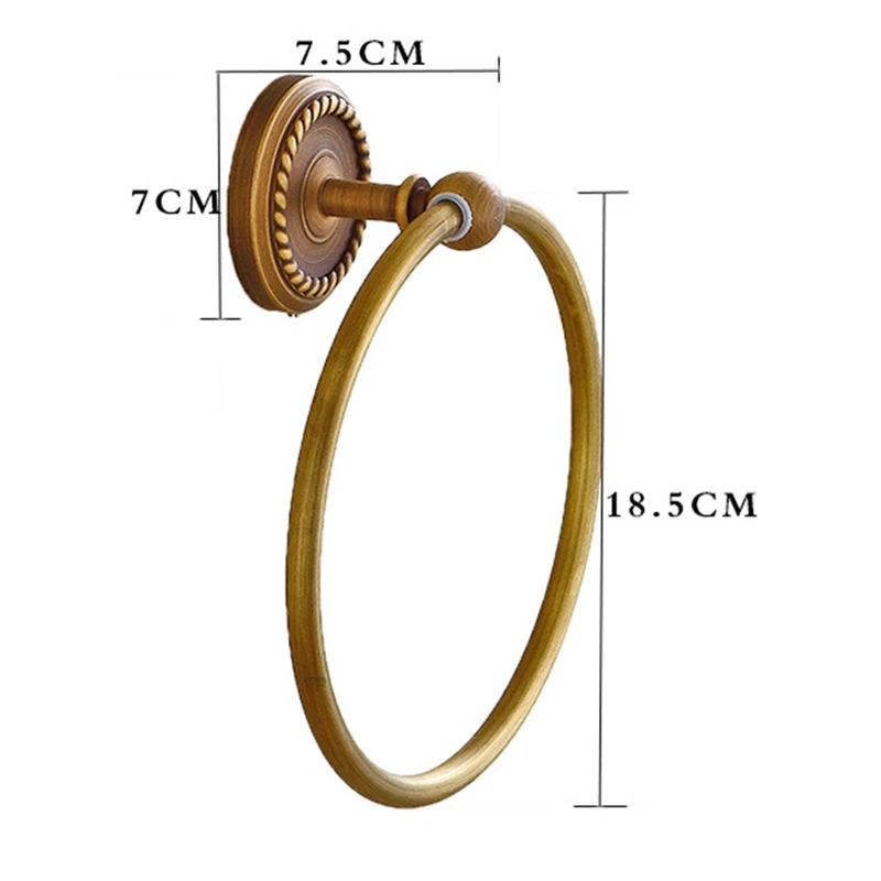 Держатель для полотенец ванной комнаты кольцо настенное круглое античное