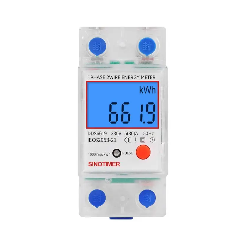 

DDS6619 Rail LCD Digital Backlight Single Phase Energy Meter Multifunction kWh Power Consumption Wattmeter Electronic