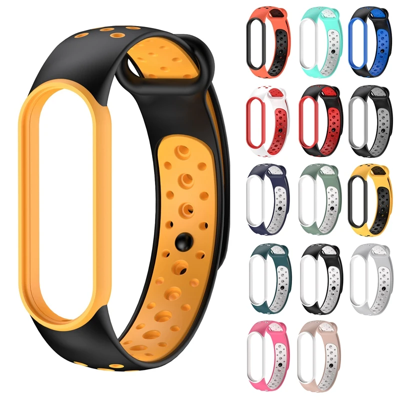 Ремешок из ТПУ подходит для Xiaomi Mi Band 5NFC двухцветный XiaoMi 5|Смарт-аксессуары| |