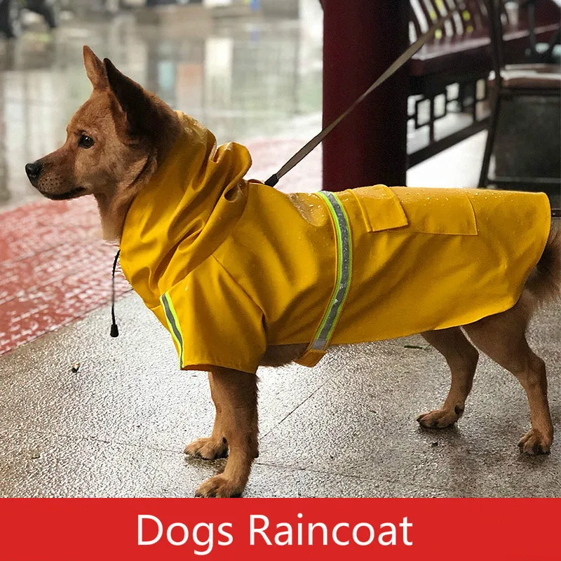 Плащ дождевик для собак одежда домашних животных с капюшоном пончо из