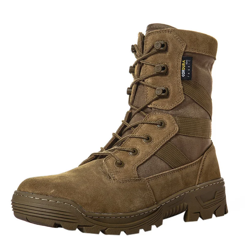 1000D Cordura Nylon Waterproof Trekking Hiking Shoes Men Military Tactical Combat Boots Layer Split-grain Leather Airsoft Gear