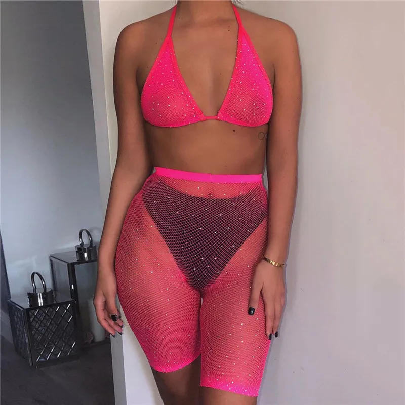 Комплект из 2 предметов: бюстгальтер и трусы со стразами|Комплекты нижнего белья|