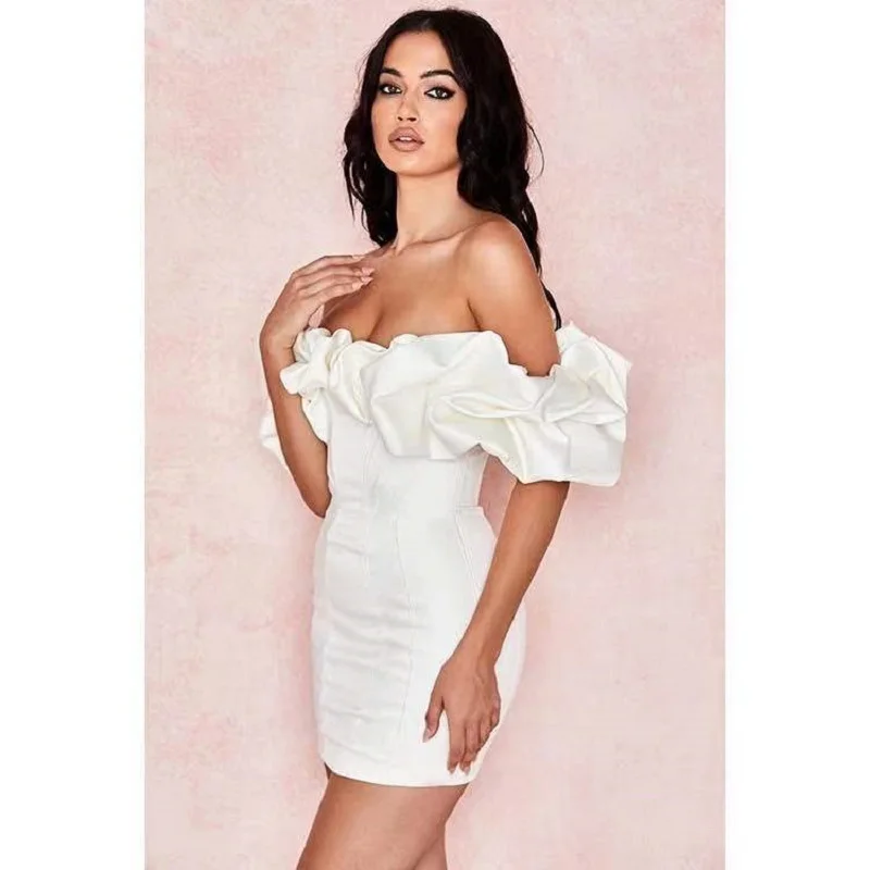 

BaoZhuo2021 Ruched Satin Summer Dress Drawstring Spaghetti Straps Cowl Neck Backless Short Dresses for Women Party Sexy Vestidos