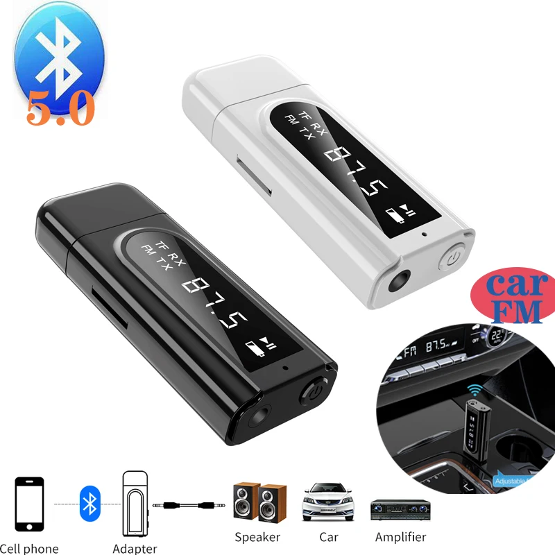 

Приемник-передатчик K9 Bluetooth 5,0, AUX USB, FM-адаптер для сотового телефона, ТВ, ПК, наушников, домашняя стереосистема, FM-приемник для TF-карты
