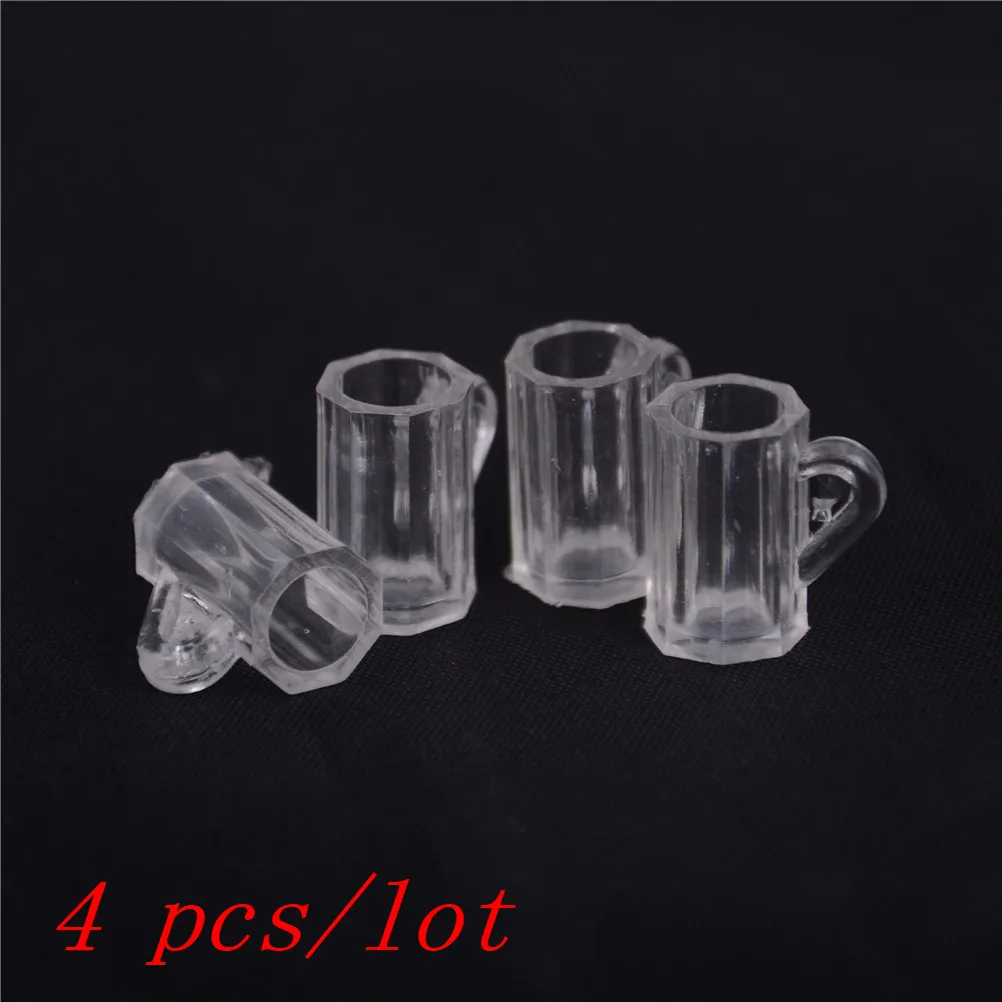 4 PCS Миниатюрные напитки модель игрушка кукла домашний декор мини фрукты из смолы Вино Чай Чашка моделирование 1/12 кукольный домик Миниатюрные аксессуары - Цвет: 4 PCS