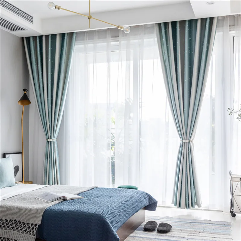 GYC2459 Gyrohome 1PC Blackout Curtain Yang Polyeaster Star&ampMoon &quotCustomised&quot Window Linen LivingRoom Dec