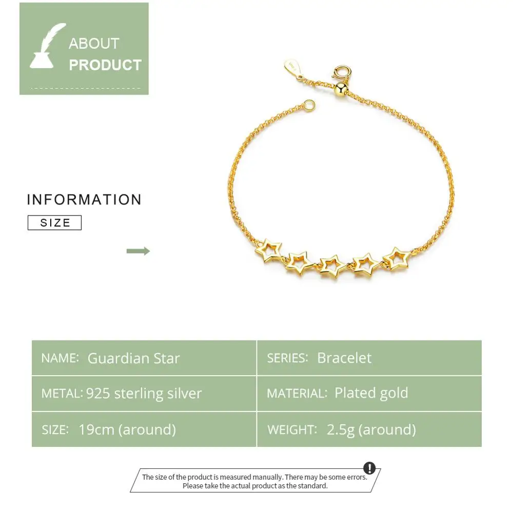 Женский браслет из серебра 925 пробы с яркими звездами | Украшения и аксессуары