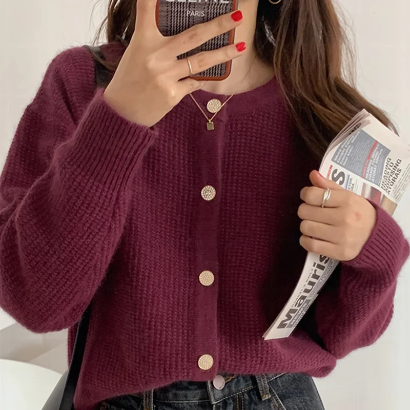 Женский красный свитер в западном стиле с мехом енота | Женская одежда