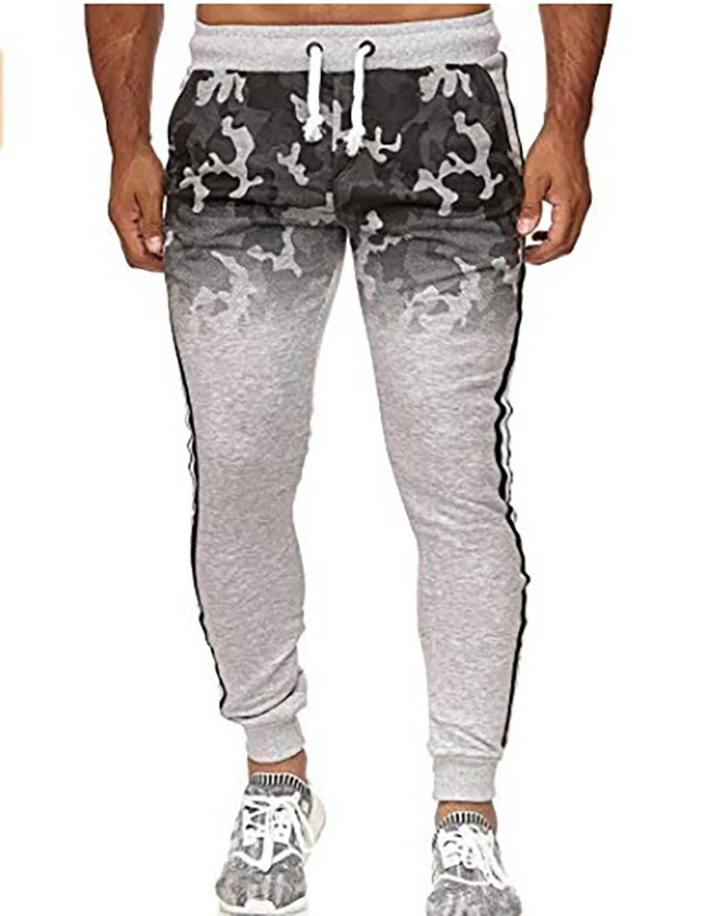 

Повседневные мужские брюки с 3D цифровой печатью, свободные камуфляжные градиентные Модные мужские спортивные брюки