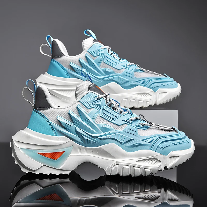 

Men Running Shoes Fashion Men's Chunky Sneakers Height Increasing Autumn Reflective Dad Shoes Men Thick Sole Male Footwear