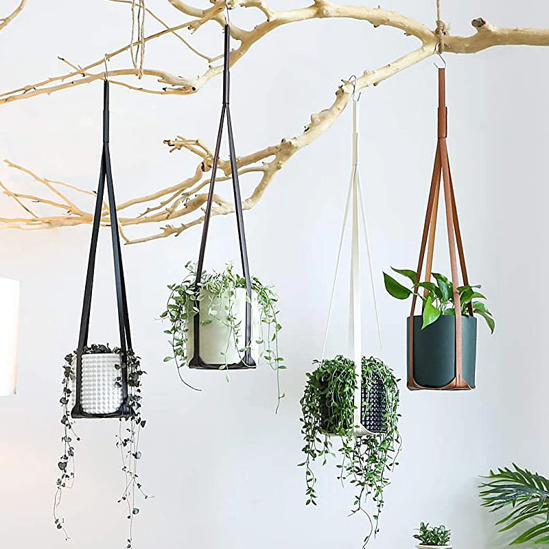 

30 inch Leather Plant Hangers Hanging Planter Flower Pot Holder For Indoor Outdoor Plants Cactus Succulent Balcony Home Decor